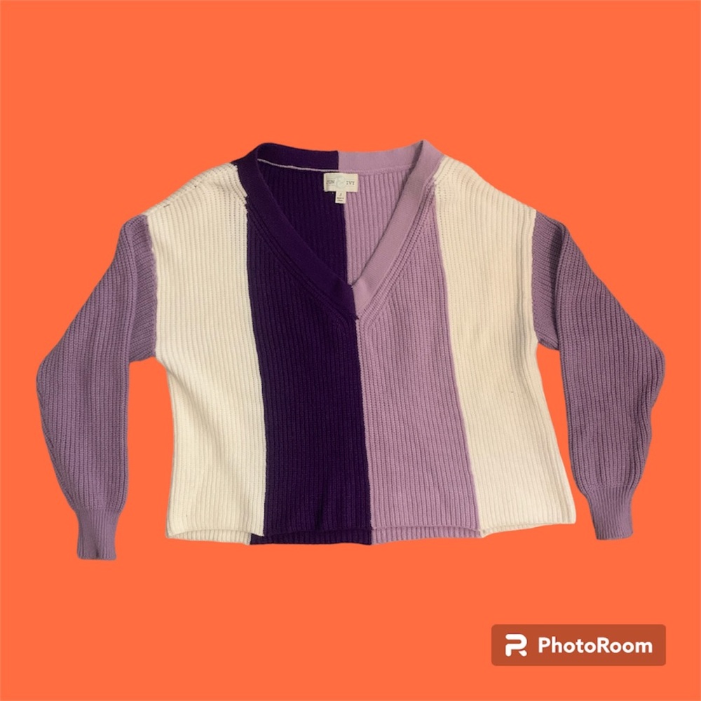 Purple striped women’s sweater